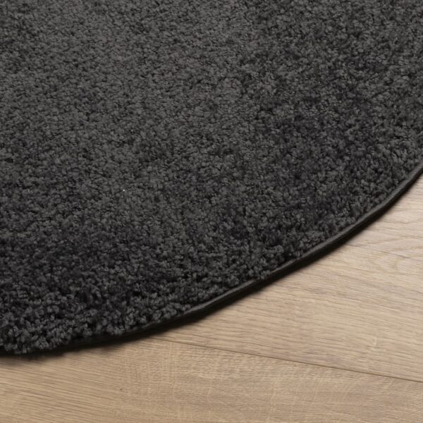 Tapete shaggy de pelo alto PAMPLONA Ø 240 cm antracite - Image 3