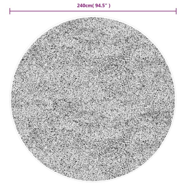 Tapete shaggy de pelo alto PAMPLONA Ø 240 cm antracite - Image 9