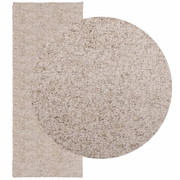 Tapete shaggy de pelo alto PAMPLONA 80x200 cm bege - Image 2