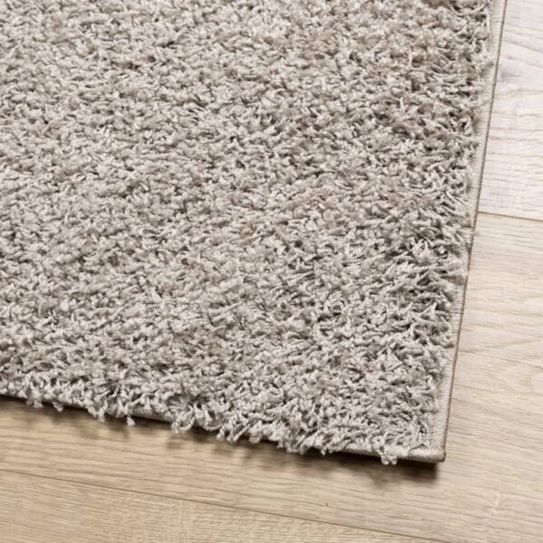Tapete shaggy de pelo alto PAMPLONA 120x120 cm bege - Image 3