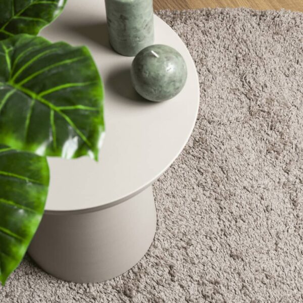 Tapete shaggy de pelo alto PAMPLONA 120x120 cm bege - Image 6