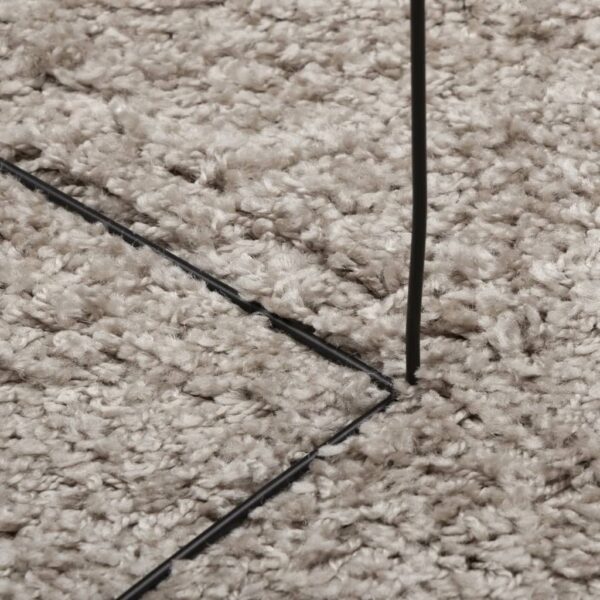 Tapete shaggy de pelo alto PAMPLONA 120x120 cm bege - Image 7