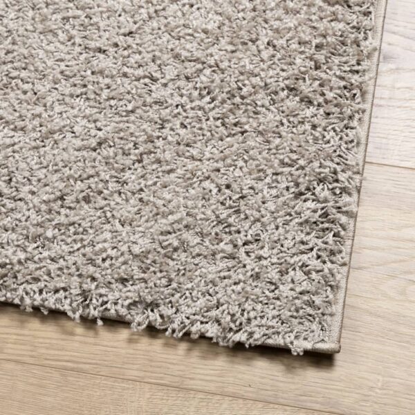 Tapete shaggy de pelo alto PAMPLONA 240x240 cm bege - Image 3