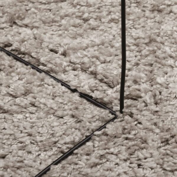 Tapete shaggy de pelo alto PAMPLONA 240x240 cm bege - Image 7
