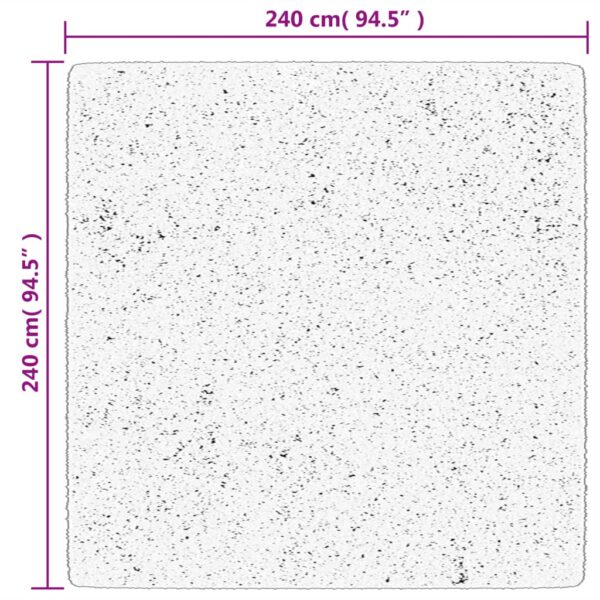 Tapete shaggy de pelo alto PAMPLONA 240x240 cm bege - Image 9