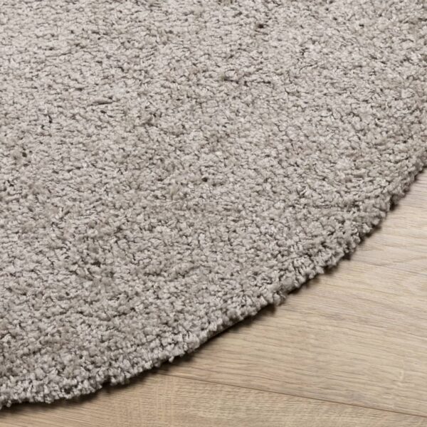 Tapete shaggy de pelo alto PAMPLONA Ø 100 cm bege - Image 3