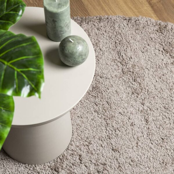 Tapete shaggy de pelo alto PAMPLONA Ø 280 cm bege - Image 6