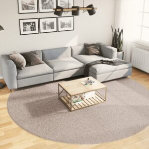 Tapete shaggy de pelo alto PAMPLONA Ø 280 cm bege