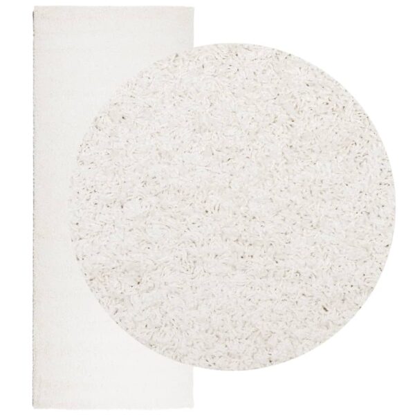 Tapete shaggy de pelo alto PAMPLONA 80x200 cm creme - Image 2