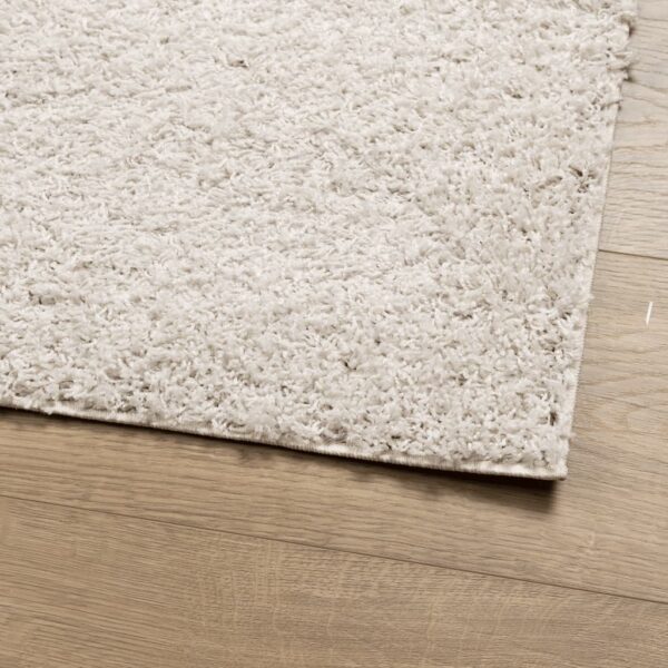 Tapete shaggy de pelo alto PAMPLONA 80x200 cm creme - Image 3