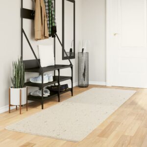 Tapete shaggy de pelo alto PAMPLONA 80x250 cm creme