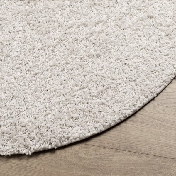 Tapete shaggy de pelo alto PAMPLONA Ø 100 cm creme - Image 3