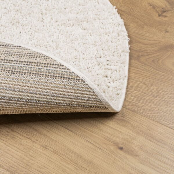 Tapete shaggy de pelo alto PAMPLONA Ø 100 cm creme - Image 4