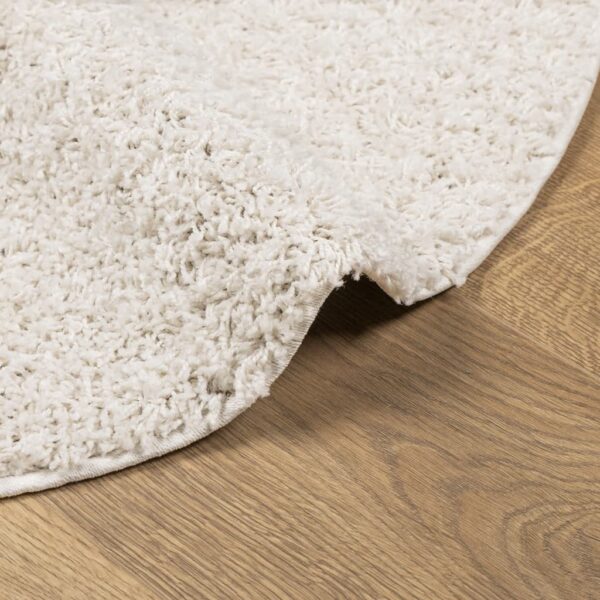 Tapete shaggy de pelo alto PAMPLONA Ø 100 cm creme - Image 5