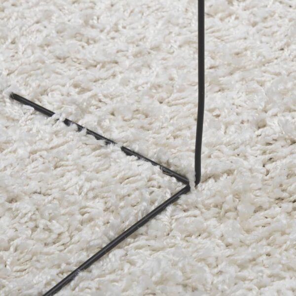 Tapete shaggy de pelo alto PAMPLONA Ø 100 cm creme - Image 7