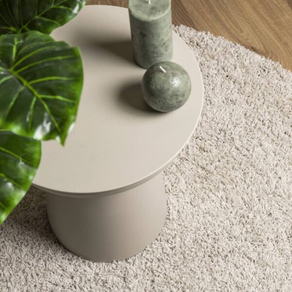 Tapete shaggy de pelo alto PAMPLONA Ø 120 cm creme - Image 6
