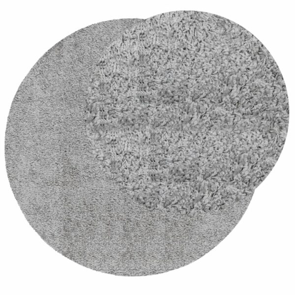 Tapete shaggy de pelo alto PAMPLONA Ø 80 cm cinzento - Image 2