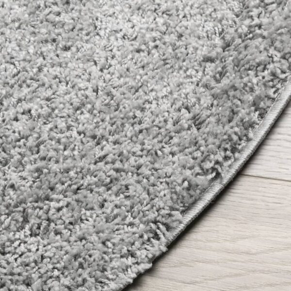 Tapete shaggy de pelo alto PAMPLONA Ø 80 cm cinzento - Image 3