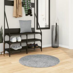 Tapete shaggy de pelo alto PAMPLONA Ø 80 cm cinzento