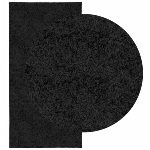 Tapete shaggy de pelo alto PAMPLONA 100x200 cm preto - Image 2