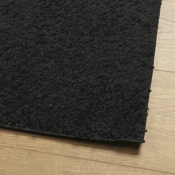 Tapete shaggy de pelo alto PAMPLONA 100x200 cm preto - Image 3