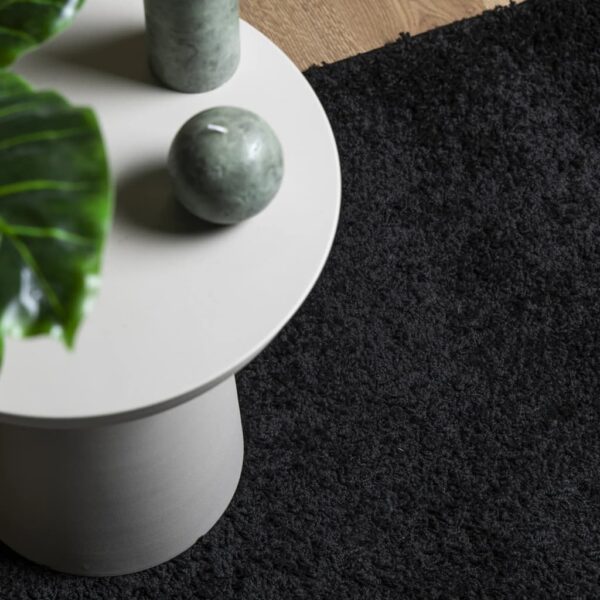 Tapete shaggy de pelo alto PAMPLONA 100x200 cm preto - Image 6