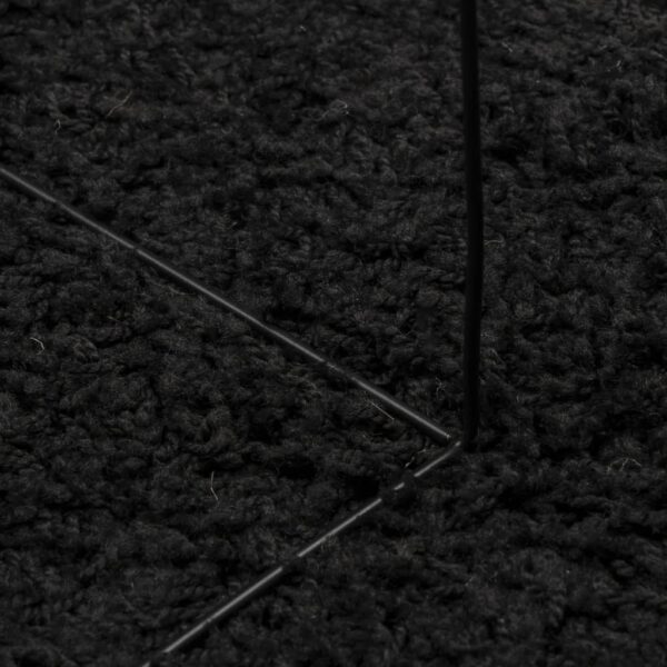 Tapete shaggy de pelo alto PAMPLONA 100x200 cm preto - Image 7