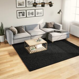 Tapete shaggy de pelo alto PAMPLONA 240x240 cm preto