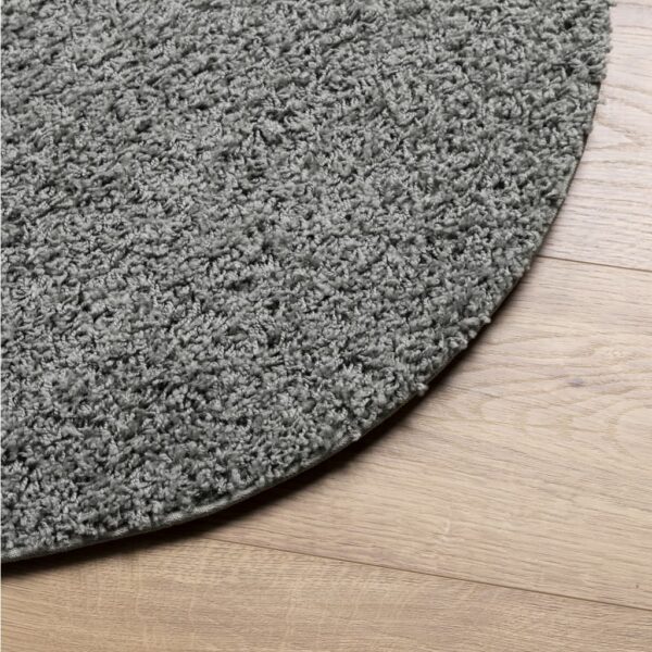 Tapete shaggy de pelo alto PAMPLONA Ø 80 cm verde - Image 3