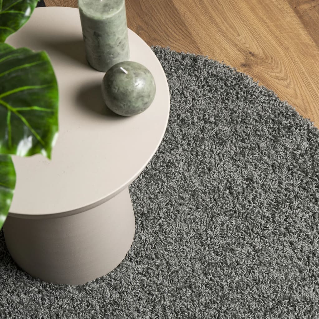 Tapete shaggy de pelo alto PAMPLONA Ø 100 cm verde - Image 6