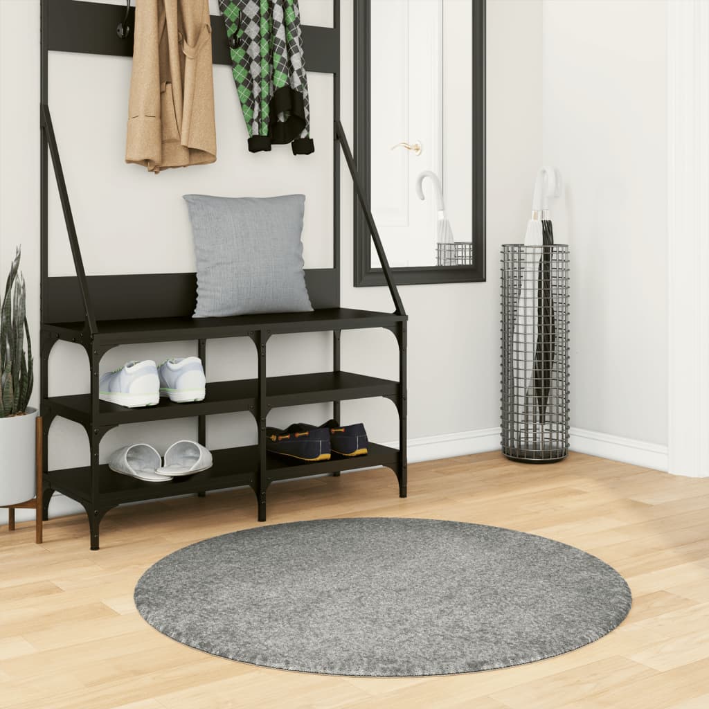 Tapete shaggy de pelo alto PAMPLONA Ø 100 cm verde