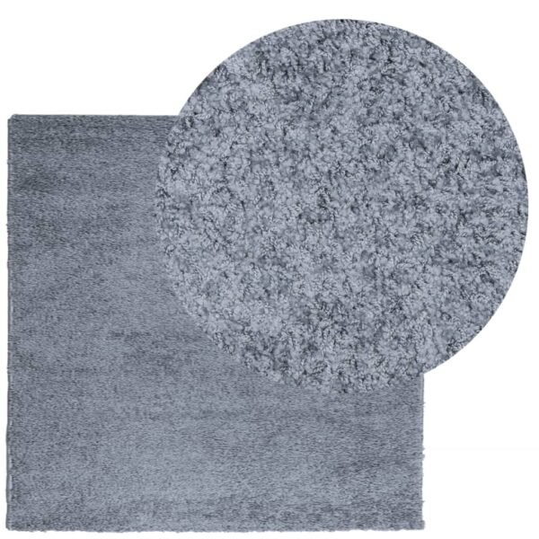 Tapete shaggy de pelo alto PAMPLONA 120x120 cm azul - Image 2