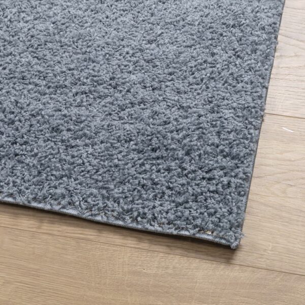 Tapete shaggy de pelo alto PAMPLONA 120x120 cm azul - Image 3