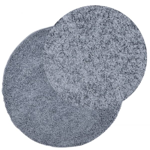 Tapete shaggy de pelo alto PAMPLONA Ø 100 cm azul - Image 2