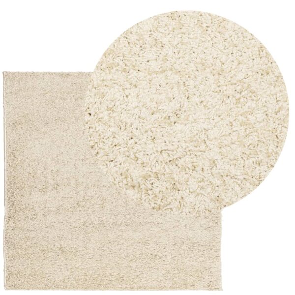 Tapete shaggy de pelo alto PAMPLONA 160x160 cm dourado - Image 2