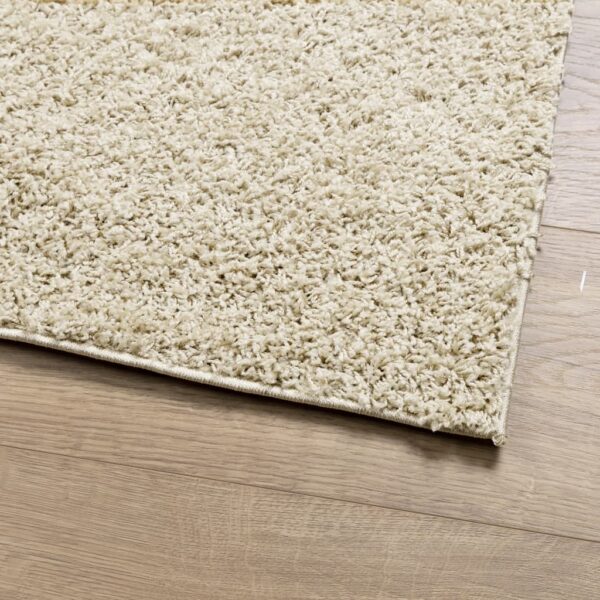 Tapete shaggy de pelo alto PAMPLONA 160x160 cm dourado - Image 3