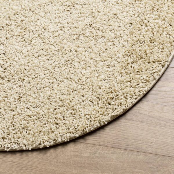 Tapete shaggy de pelo alto PAMPLONA Ø 120 cm dourado - Image 3