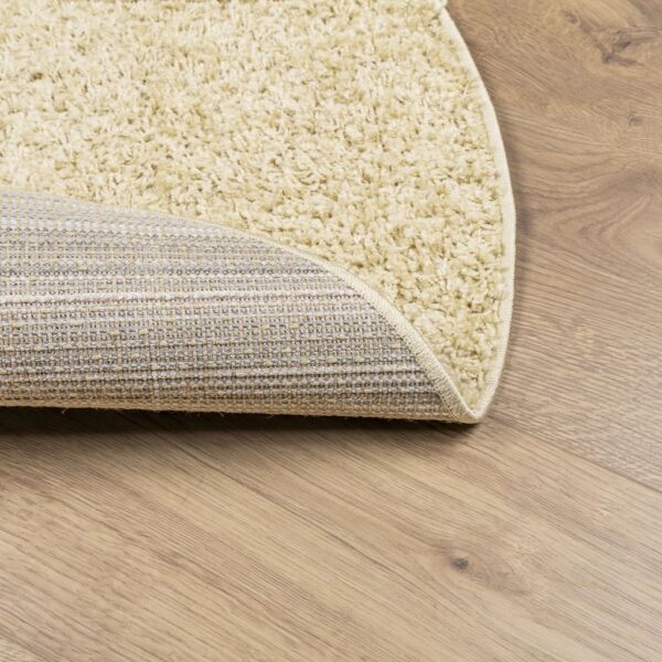 Tapete shaggy de pelo alto PAMPLONA Ø 120 cm dourado - Image 4