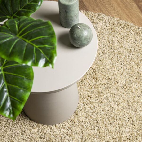 Tapete shaggy de pelo alto PAMPLONA Ø 120 cm dourado - Image 6