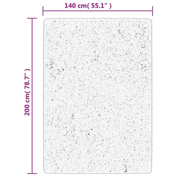 Tapete shaggy de pelo alto PAMPLONA 140x200 cm bege e antracite - Image 9