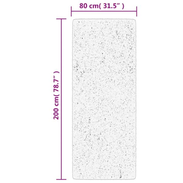 Tapete shaggy de pelo alto PAMPLONA 80x200 cm preto e creme - Image 9