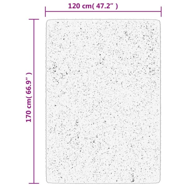 Tapete shaggy de pelo alto PAMPLONA 120x170 cm preto e creme - Image 9