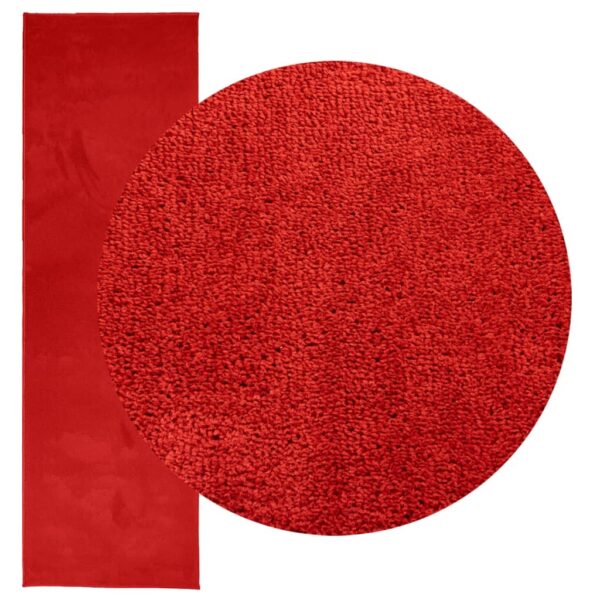 Tapete de pelo curto OVIEDO 80x250 cm vermelho - Image 2