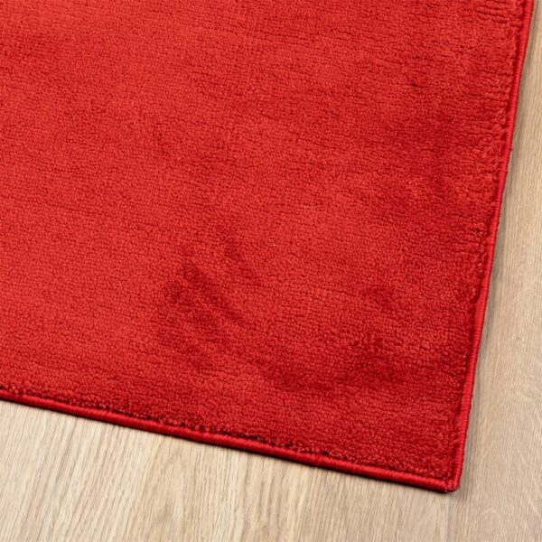 Tapete de pelo curto OVIEDO 80x250 cm vermelho - Image 3