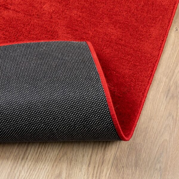 Tapete de pelo curto OVIEDO 80x250 cm vermelho - Image 4
