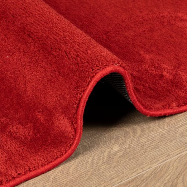 Tapete de pelo curto OVIEDO 80x250 cm vermelho - Image 5