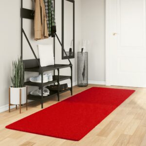 Tapete de pelo curto OVIEDO 80x250 cm vermelho