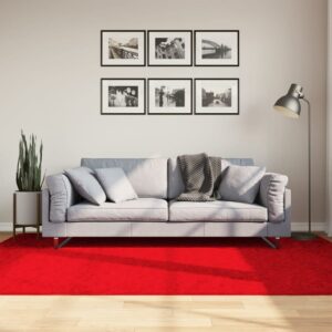 Tapete de pelo curto OVIEDO 160x230 cm vermelho