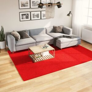 Tapete de pelo curto OVIEDO 200x280 cm vermelho