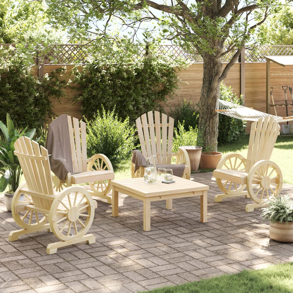 Cadeiras Adirondack para jardim 4 pcs madeira de abeto maciça - Image 2